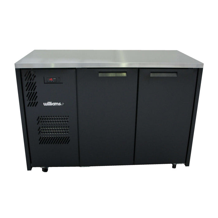 Williams Cameo - Two Solid Door Black Colorbond Under Counter Display Fridge - HC2USBHC