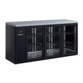 Williams Cameo - Three Glass Door Black Colorbond Remote Back Bar Counter Display Fridge - HC3RGB