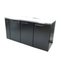 Williams Cameo - Three Solid Door Black Colorbond Remote Back Bar Counter Display Fridge - HC3RSB