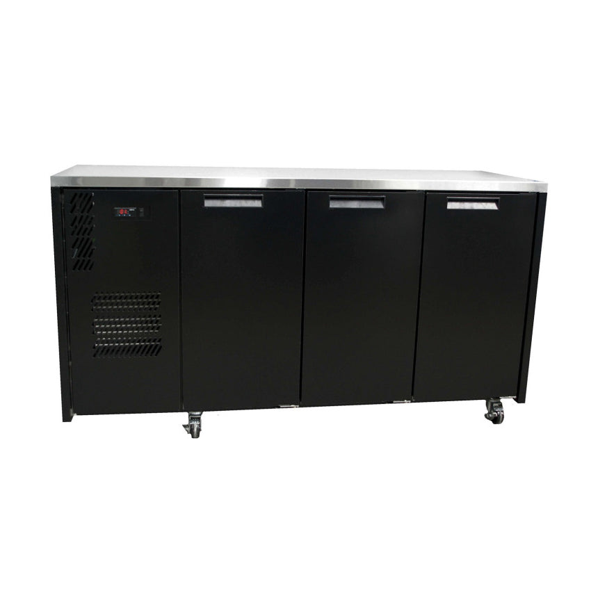 Williams Cameo - Three Solid Door Black Colorbond Under Counter Display Fridge - HC3USBHC