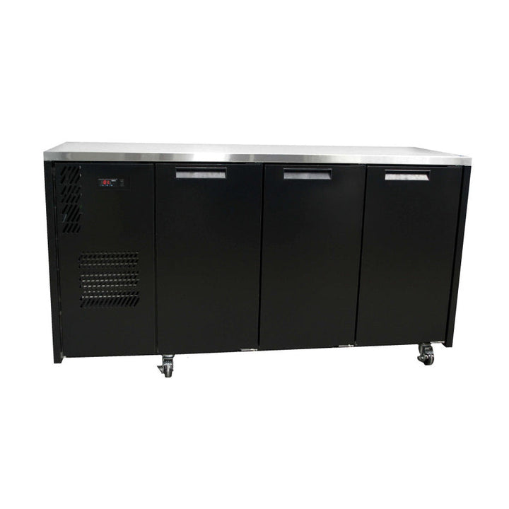 Williams Cameo - Three Solid Door Black Colorbond Under Counter Display Fridge - HC3USBHC