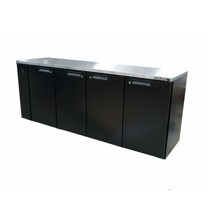 Williams Cameo - Four Solid Door Black Colorbond Remote Back Bar Counter Display Fridge - HC4RSB