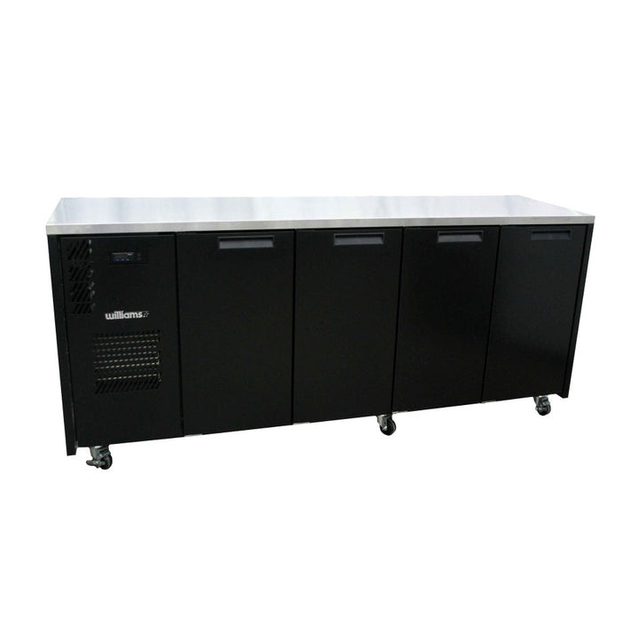 Williams Cameo - Four Solid Door Black Colorbond Under Counter Display Fridge - HC4USBHC