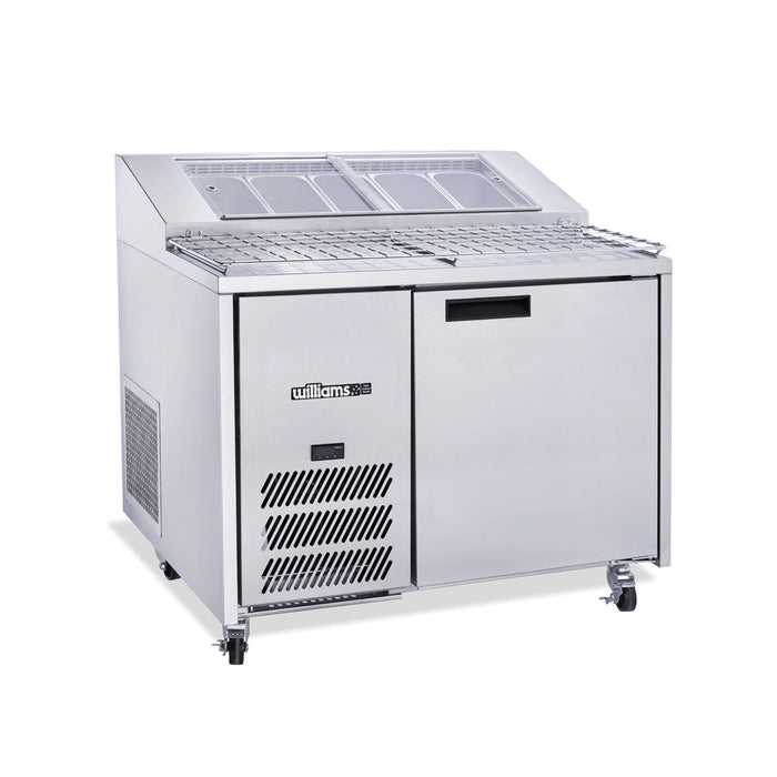 Williams Jade Pizza - One Door Stainless Steel Pizza Prep Counter Fridge With Blown Air Well - HJ1PCBASS