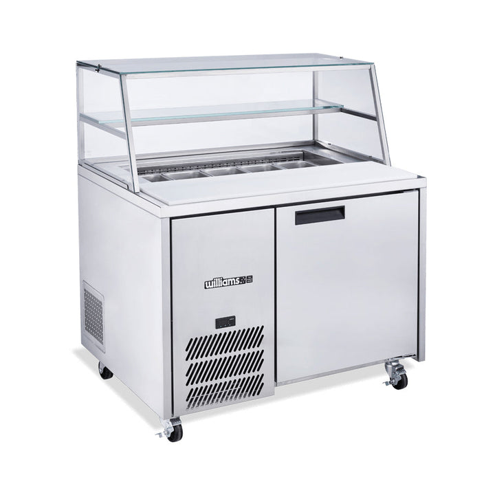 Williams Jade Sandwich - One Door Stainless Steel Prep Counter Fridge With Blown Air Well - Without Canopy - HJ1SCBASS-000-N