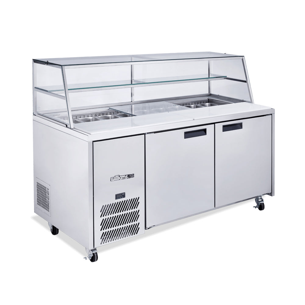 Williams Jade Sandwich - Two Door Stainless Steel Prep Counter Fridge With Blown Air Well - Without Canopy - HJ2SCBASS-000-N