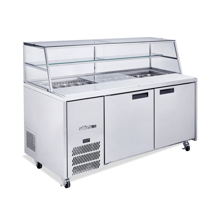 Williams Jade Sandwich - Two Door Stainless Steel Prep Counter Fridge With Blown Air Well - Without Canopy - HJ2SCBASS-000-N
