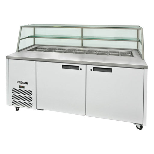 Williams Jade Sandwich - Two Door White Colorbond Prep Counter Fridge With Blown Air Well and Canopy - HJ2SCBA
