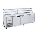 Williams Jade Sandwich - Three Door Stainless Steel Prep Counter Fridge With Blown Air Well - Without Canopy - HJ3SCBASS-000-N