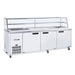 Williams Jade Sandwich - Three Door White Colorbond Prep Counter Fridge With Blown Air Well and Canopy - HJ3SCBA