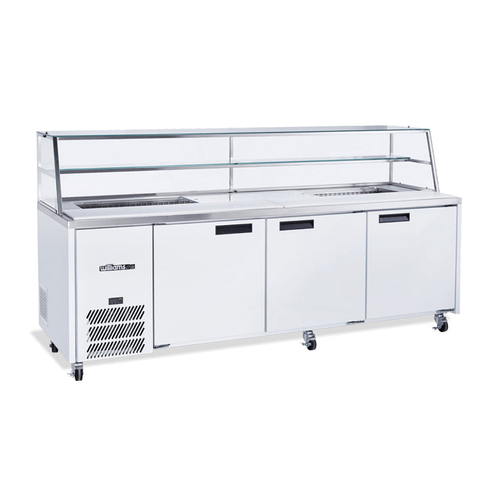 Williams Jade Sandwich - Three Door Prep Counter Fridge With Blown Air Well - Without Canopy - HJ3SCBA-000-N