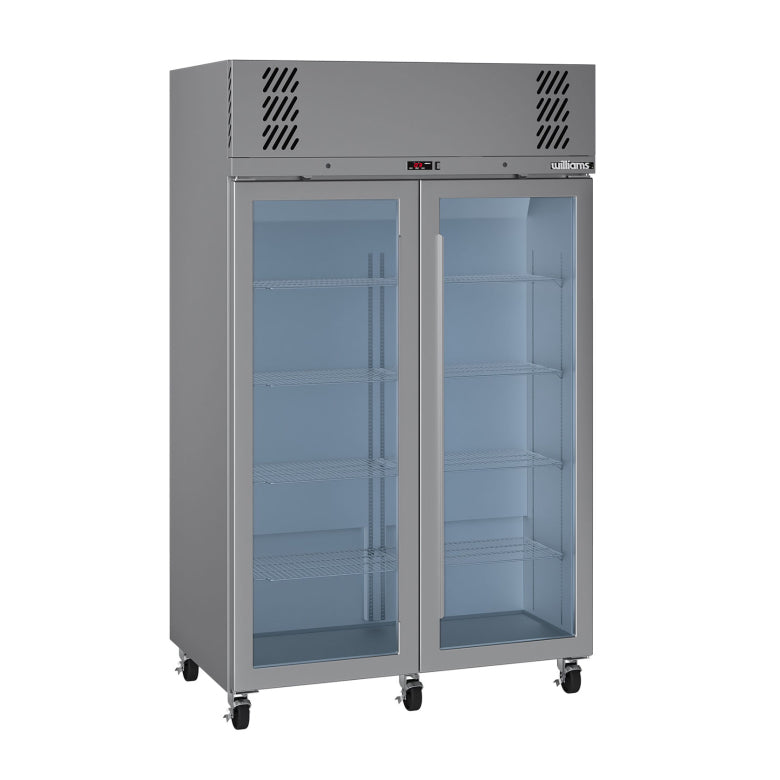 Williams Pearl - Two Glass Door Stainless Steel Upright Display Fridge - HP2GSHC
