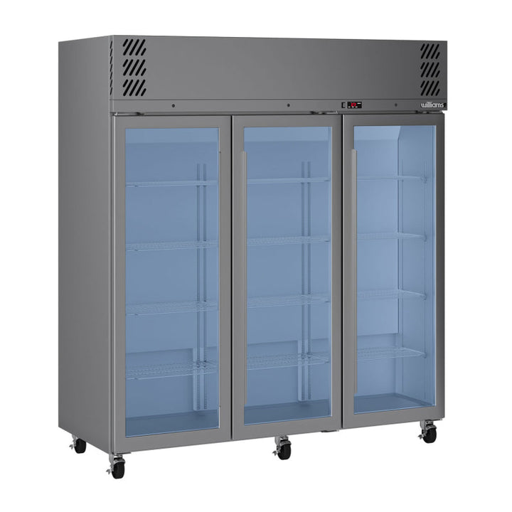 Williams Pearl - Three Glass Door Stainless Steel Upright Display Fridge - HP3GSHC