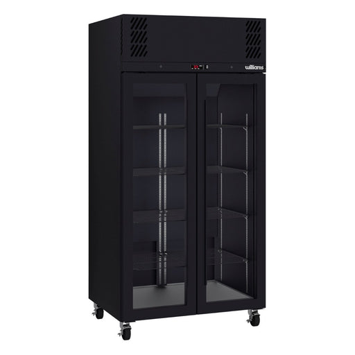 Williams Pearl - Slim Two Glass Door Black Colorbond Upright Display Fridge - HPR2GBHC