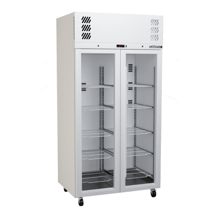 Williams Pearl - Slim Two Glass Door Stainless Steel Upright Display Fridge - HPR2GSHC