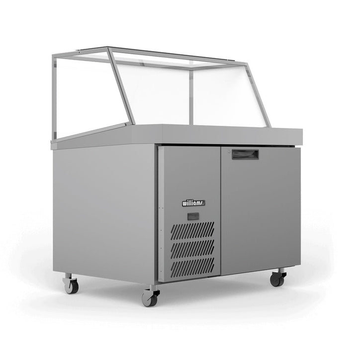 Williams Banksia - One Door Stainless Steel Prep Counter Fridge With Angled Blown Air Well - Without Canopy - HSP18UBASS-000-N