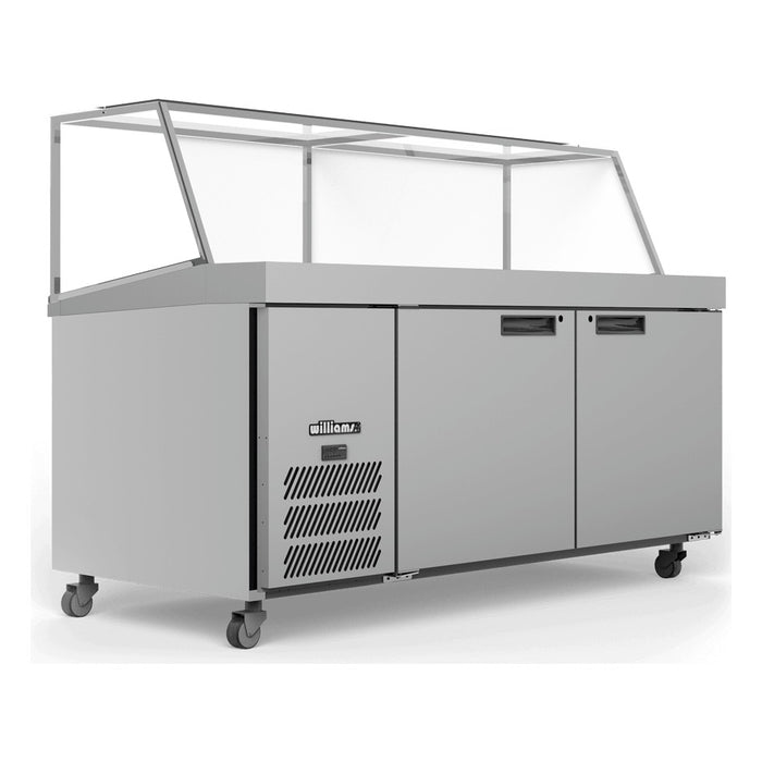 Williams Banksia - Two Door Stainless Steel Prep Counter Fridge With Angled Blown Air Well and Canopy - HSP30UBASS