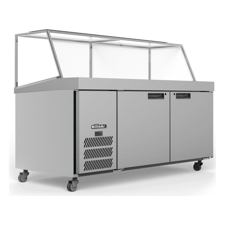 Williams Banksia - Two Door White Colorbond Prep Counter Fridge With Angled Blown Air Well and Canopy - HSP30UBA