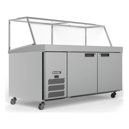 Williams Banksia - Two Door White Colorbond Prep Counter Fridge With Angled Blown Air Well and Canopy - HSP30UBA