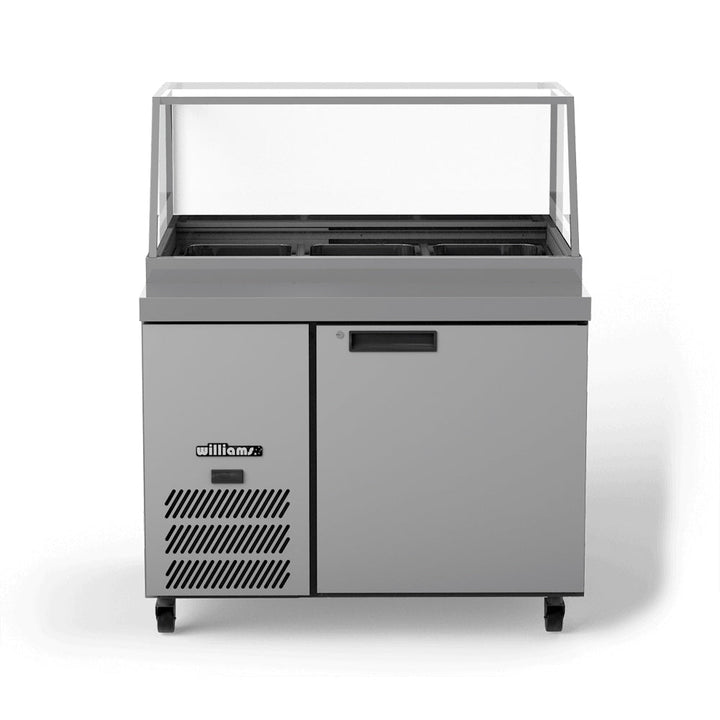 Williams Banksia - One Door Stainless Steel Prep Counter Fridge With Flat Blown Air Well - Without Canopy - HSP3UBASS-000-N