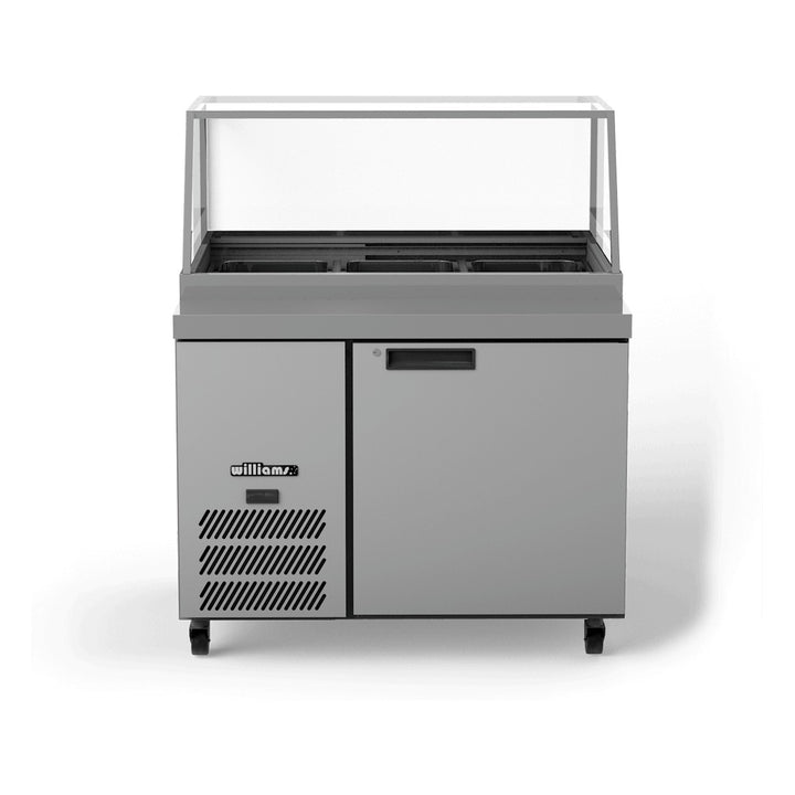 Williams Banksia - One Door White Colorbond Prep Counter Fridge With Flat Blown Air Well and Canopy - HSP3UBA