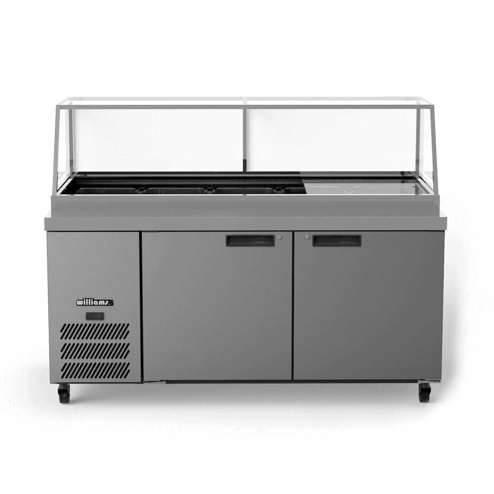 Williams Banksia - Three Door Stainless Steel Prep Counter Fridge With Flat Blown Air Well - Without Canopy - HSP5UBASS-000-N