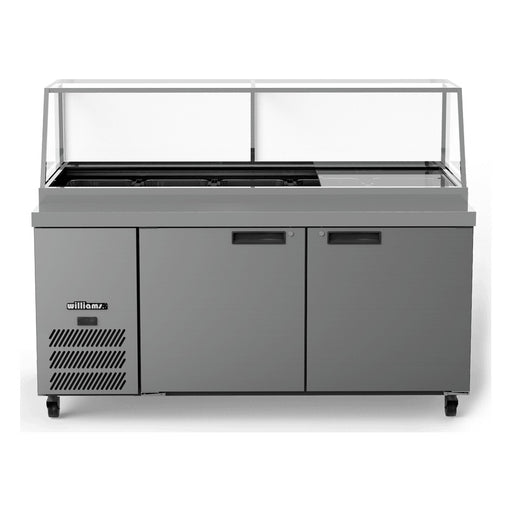 Williams Banksia - Three Door Stainless Steel Prep Counter Fridge With Flat Blown Air Well and Canopy - HSP5UBASS