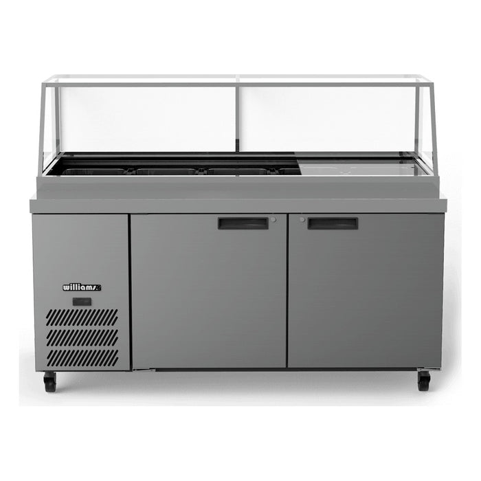 Williams Banksia - Three Door White Colorbond Prep Counter Fridge With Flat Blown Air Well and Canopy - HSP5UBA