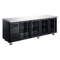 Williams Topaz Under Counter - Four Door Black Under Counter Glass Door Fridge - HTU4GBHC