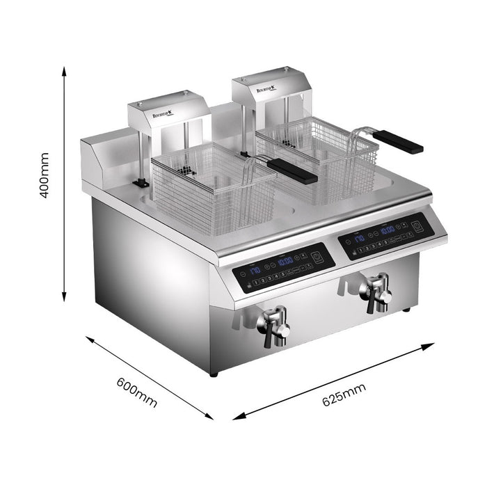 Benchstar Double Tanks Auto Lifting Induction Fryer - IF7000D-AL