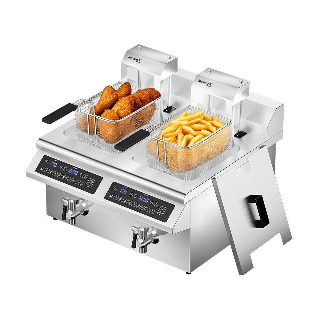 Benchstar Double Tanks Auto Lifting Induction Fryer - IF7000D-AL