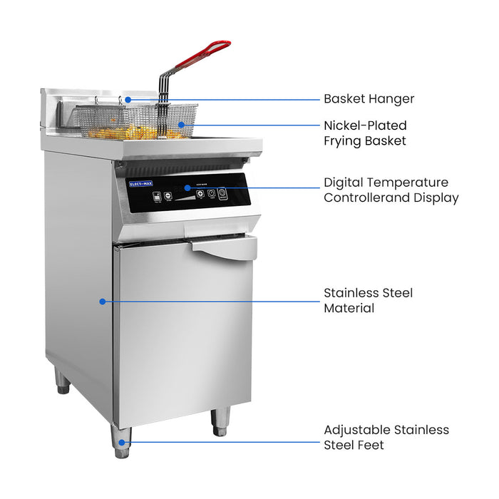 Electmax 700 Series Induction Single Fryer with Splashback - IFS7-30L