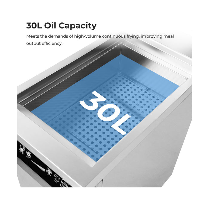 Electmax 700 Series Induction Single Fryer with Splashback - IFS7-30L