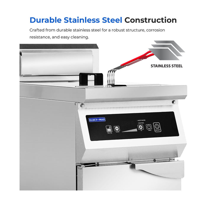 Electmax 700 Series Induction Single Fryer with Splashback - IFS7-30L