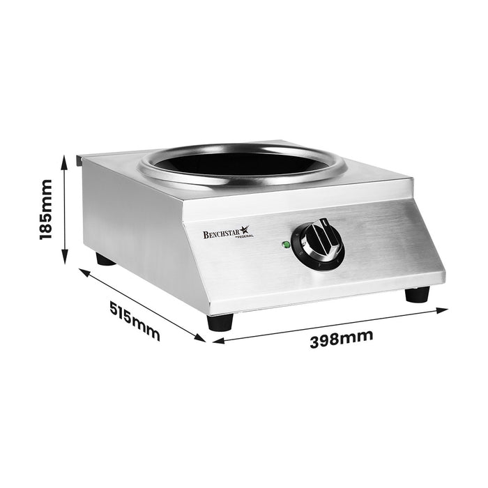 Benchstar Ceramic Induction Wok w/ Stainless Steel Body - IW500