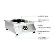 Benchstar Ceramic Induction Wok w/ Stainless Steel Body - IW500