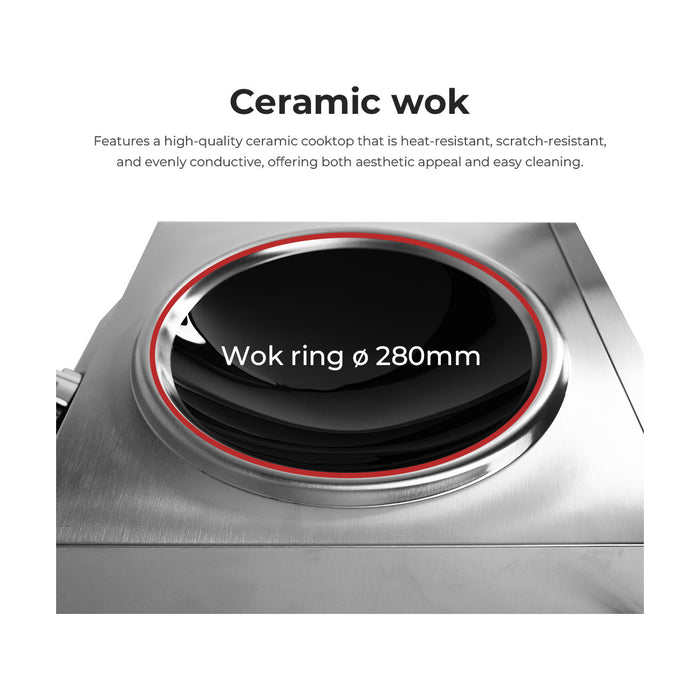 Benchstar Ceramic Induction Wok w/ Stainless Steel Body - IW500
