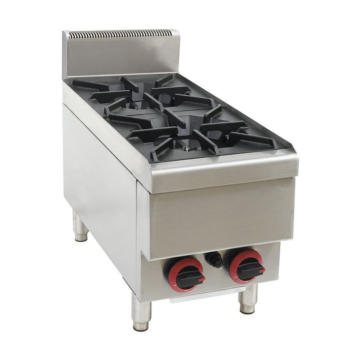 Gasmax Benchtop Natural Gas 2 Burner Cooktop with Splashback - JUS-TR-2B