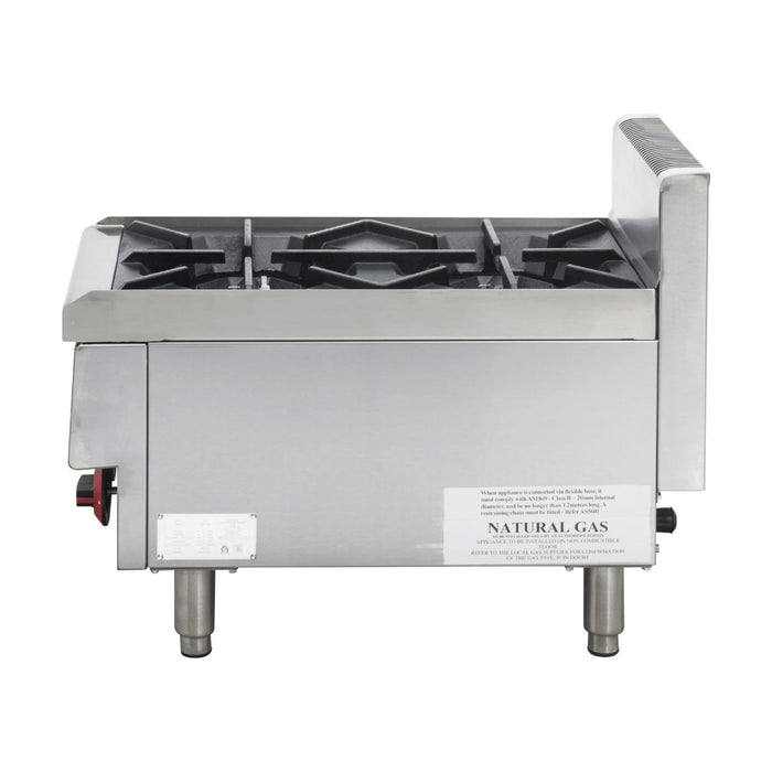 Gasmax Benchtop Natural Gas 2 Burner Cooktop with Splashback - JUS-TR-2B