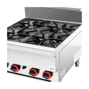 Gasmax Benchtop Natural Gas 4 Burner Cooktop with Splashback - JUS-TR-4B