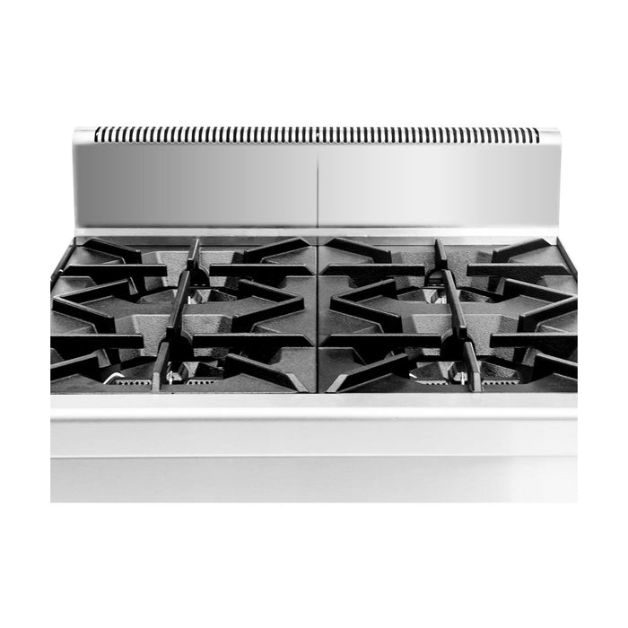 Gasmax Benchtop Natural Gas 4 Burner Cooktop with Splashback - JUS-TR-4B