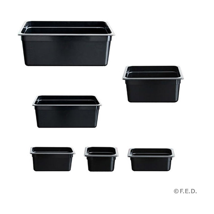 Food Tek Black Poly 1/2 x 65 mm Gastronorm Pan JW-P122B