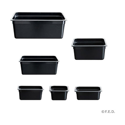 Food Tek Black Poly 1/2 x 65 mm Gastronorm Pan JW-P122B
