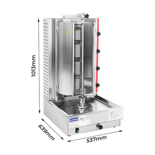 Gasmax Semi-automatic 4 Burner Natural Gas Kebab Machine - KB-4