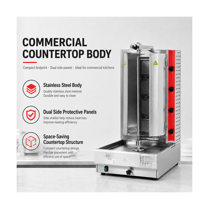 Gasmax Semi-automatic 4 Burner Natural Gas Kebab Machine - KB-4