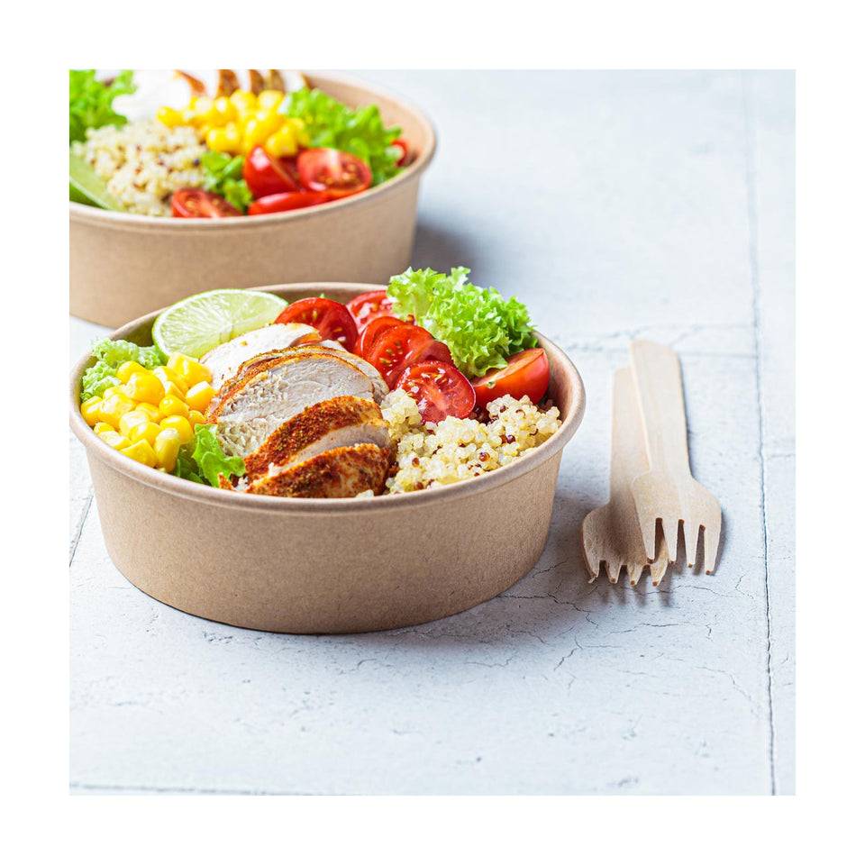 PakMax 1000ML Kraft Paper Salad Bowl - KPSB-75H-1000