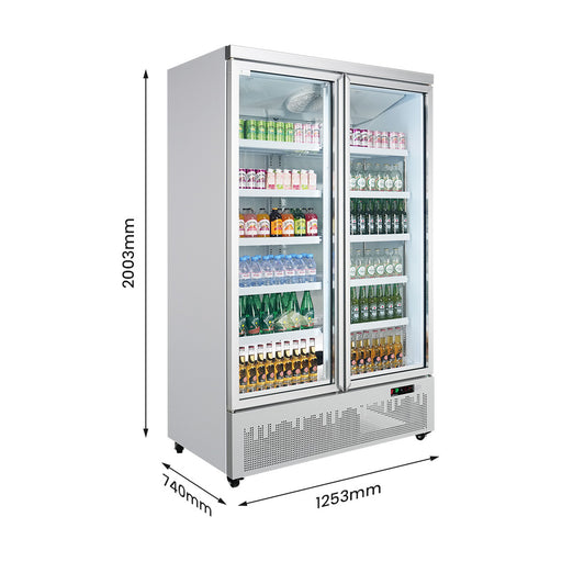 Thermaster Double Door Supermarket Fridge 1081L - LG-1000GBM