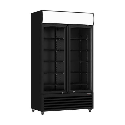 Thermaster Large 2 Glass Door Colourbond Upright Drink Fridge 1200L - LG-1200BP