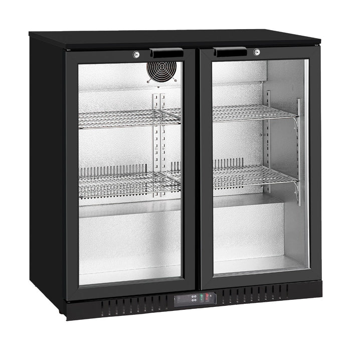 Thermaster Under Bench double Heated Glass Doors Bar Fridge/Cooler with heater switch - LG-208TD