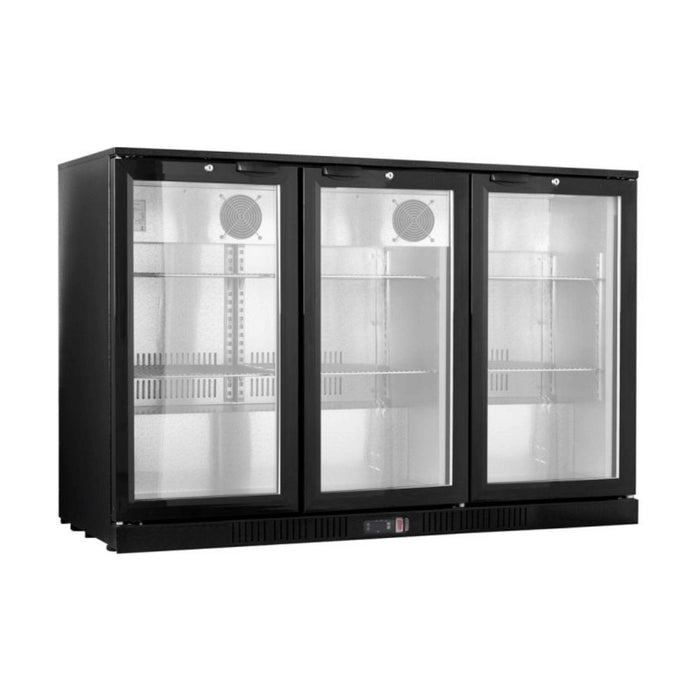 Thermaster Under Bench three Heated Glass Doors Bar Fridge/Cooler with heater switch - LG-330TD